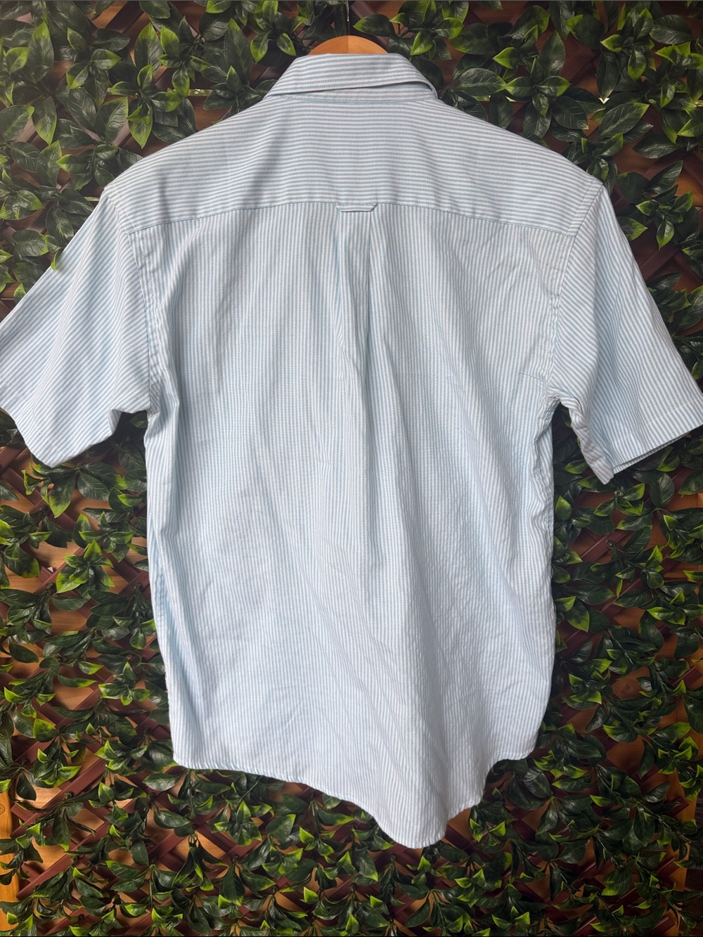 Ralph Lauren Light Blue and White Striped Short-Sleeve Button-Down Shirt - Picture 3 of 4